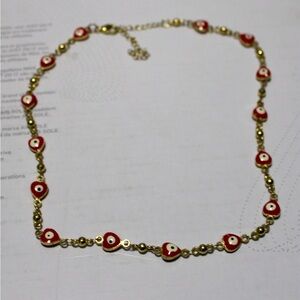 Heart Shaped Evil Eye Necklace